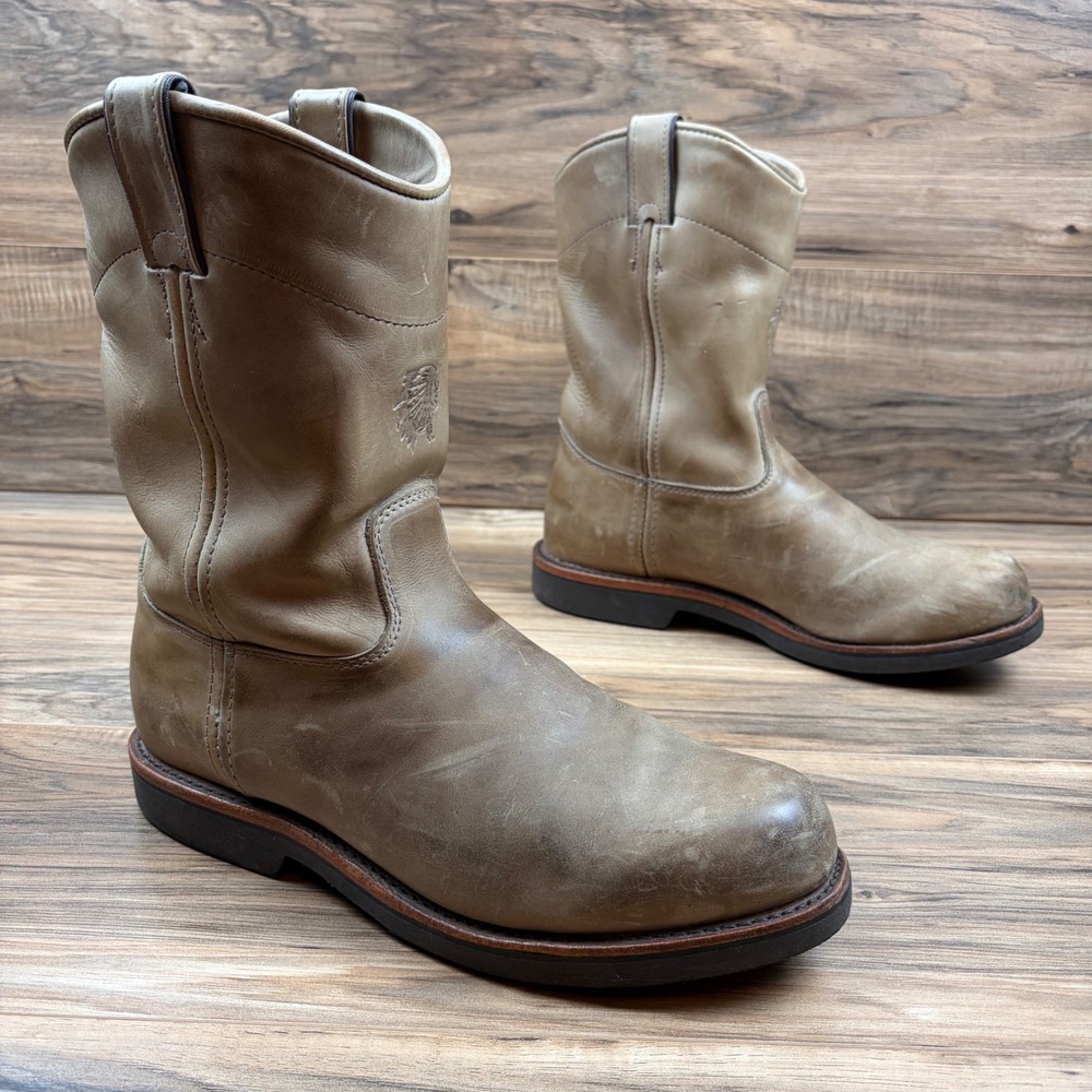 Chippewa Mens 10D Rodeo Wellington Tan Western 10" Work Boots 20077 USA Made